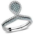 thumbnail image 1 of Women High Polished Stainless Steel Ring with AAA Grade CZ in Sea Blue - Size 8, 1 of 1
