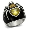 thumbnail image 1 of Women High Polished Stainless Steel Ring with AAA Grade CZ in Topaz - Size 6, 1 of 1
