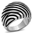 thumbnail image 1 of Women High Polished Stainless Steel Ring with Epoxy in Jet - Size 10, 1 of 1