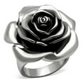 thumbnail image 1 of Women High Polished Stainless Steel Ring with Epoxy in Jet - Size 5, 1 of 1