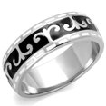 thumbnail image 1 of Women High Polished Stainless Steel Ring with Epoxy in Jet - Size 8, 1 of 1