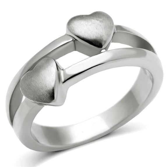 Women High Polished Stainless Steel Ring with No Stone in No Stone - Size 10