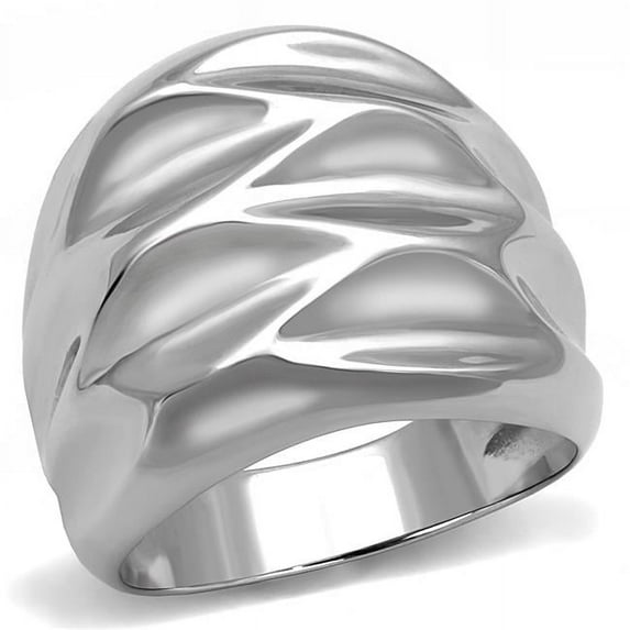 Women High Polished Stainless Steel Ring with No Stone in No Stone - Size 6