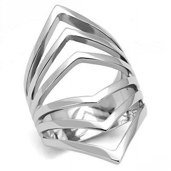 Women High Polished Stainless Steel Ring with No Stone in No Stone - Size 6