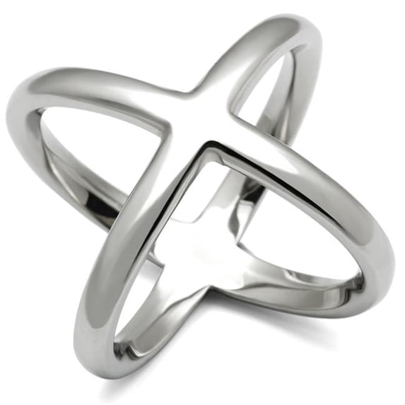Women High Polished Stainless Steel Ring with No Stone in No Stone - Size 8