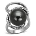 thumbnail image 1 of Women High Polished Stainless Steel Ring with Synthetic in Gray - Size 7, 1 of 1