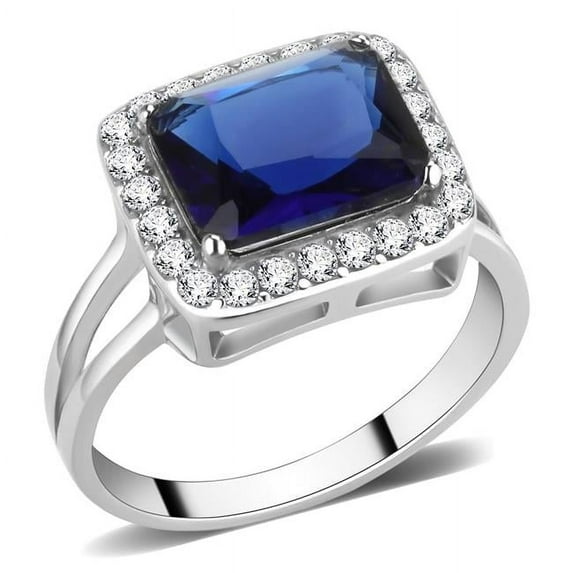 Women High Polished Stainless Steel Ring with Synthetic in Montana - Size 10