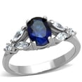thumbnail image 1 of Women High Polished Stainless Steel Ring with Synthetic in Montana - Size 6, 1 of 1