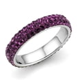 thumbnail image 1 of Women High Polished Stainless Steel Ring with Top Grade Crystal in Amethyst - Size 7, 1 of 1