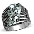 thumbnail image 1 of Women High Polished Stainless Steel Ring with Top Grade Crystal in Black Diamond - Size 9, 1 of 1