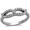 thumbnail image 1 of Women High Polished Stainless Steel Ring with Top Grade Crystal in Clear - Size 5, 1 of 1