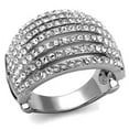 thumbnail image 1 of Women High Polished Stainless Steel Ring with Top Grade Crystal in Clear - Size 8, 1 of 1