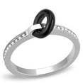 thumbnail image 1 of Women High Polished Stainless Steel Ring with Top Grade Crystal in Clear - Size 8, 1 of 1