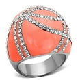 thumbnail image 1 of Women High Polished Stainless Steel Ring with Top Grade Crystal in Clear - Size 9, 1 of 1