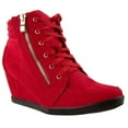 thumbnail image 1 of Women High Top Wedge Heel Sneakers Platform Lace Up Shoes Ankle Bootie (FREE SHIPPING), 1 of 6