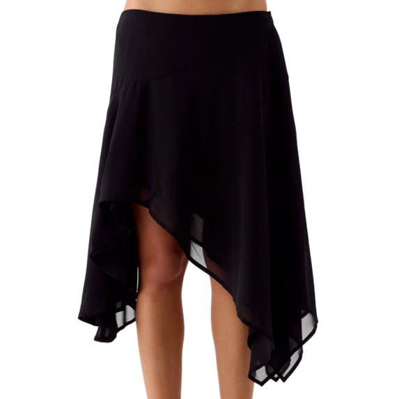 Women High Waist Asymmetrical Hem Skirt, Flowy Midi Skirt, Casual A-Line Skirt