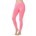 thumbnail image 1 of Women High Waist Basic Full Length Daily Soft Leggings (Bright Pink, X-Large), 1 of 4