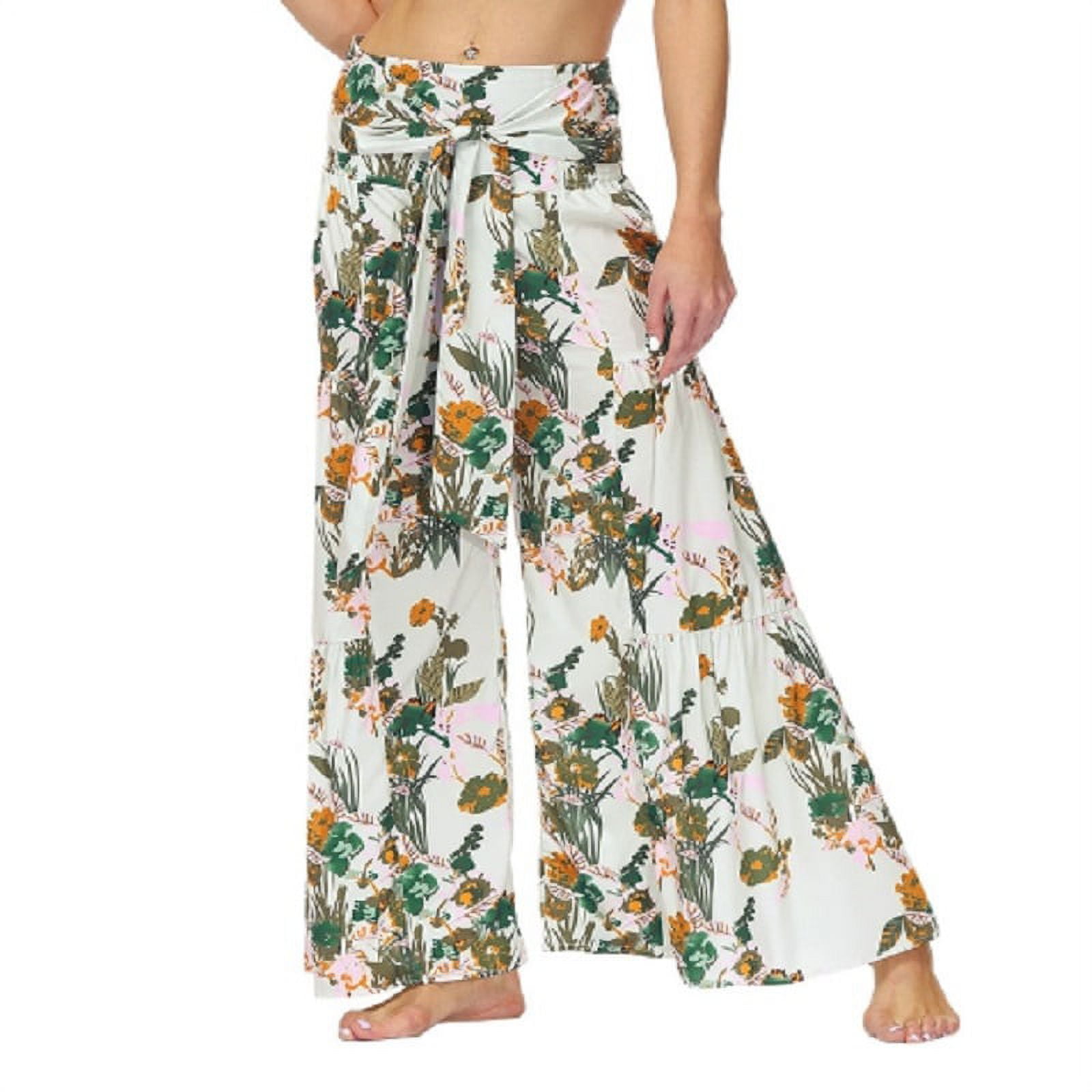 Frilled high waist belted wide leg pants best sale