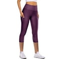 thumbnail image 1 of Women High Waist Butt Lift Capri Outdoor Fitness Leggings with Pockets Slimming Workout Compression 4 Way Stretch Pants, 1 of 3
