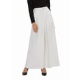 thumbnail image 1 of Women High Waist Casual Wide Leg Long Palazzo Pants Trousers Regular Size White XL, 1 of 7