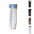 thumbnail image 1 of Women High Waist Casual Wide Leg Long Pants Trousers Stretch Twill Pants With Pocket Thin Women'S Summer Pants, 1 of 8