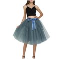 thumbnail image 1 of Women High Waist Fairy Skirt Sheer Mesh Flowy Dress Trendy Tulle Skirts 6 Layer Skirts, 1 of 3