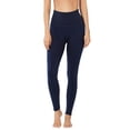 thumbnail image 1 of Women High Waist Fleece Tummy Control Full Length Gusset Leggings (Navy, L/XL), 1 of 4