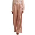 thumbnail image 1 of Women High Waist Floor-Length Straight Wide Leg Commute Suit Trousers Business Casual with Pockets Pink S, 1 of 9