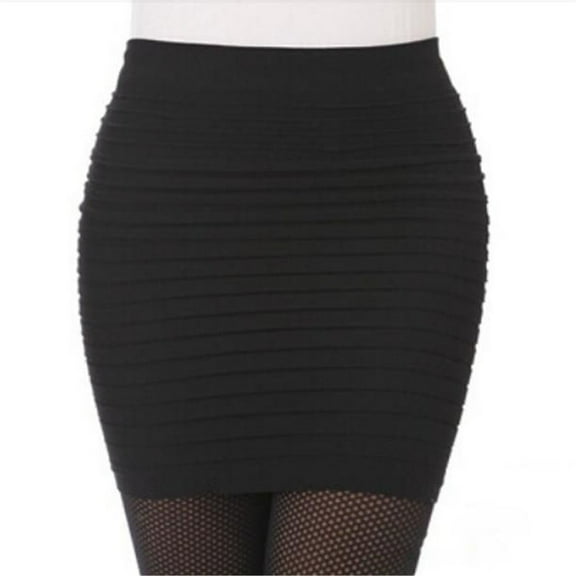 Women High Waist Knit Skirt Ribbed Pleated Skirt High Elastic Hip Skirt Beach Skirts Candy Color Skirt