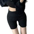 thumbnail image 1 of Women High Waist Knitted Shorts Women Winter Bottoming Shorts Knitted High Waist Elastic Solid Color Keep Warm Anti-exposure Shorts for Wear Home More, 1 of 5
