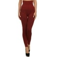 thumbnail image 1 of Women High Waist Leggings Cotton Compression Strechy Yoga Leggings Tommy Control - (Wine), 1 of 6