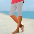 thumbnail image 1 of Women High Waist Leggings Summer Beach Pants Casual Exercise Stretch Leggings Hollow Cropped Pants Women's Maternity Pants Knit Leggings Shorts Denim Leggings for Women High Fashion Outfits for Women, 1 of 3
