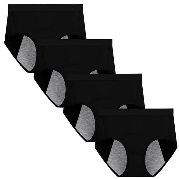 Women High Waist Period Panties 4 Pack Underwear Menstrual Breathable Leakproof Pants