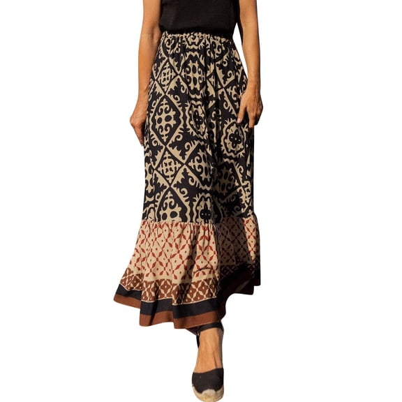 Women High Waist Pleated Skirt Midi Swing Skirt With Pockets Vacation Holiday Female Dailywear