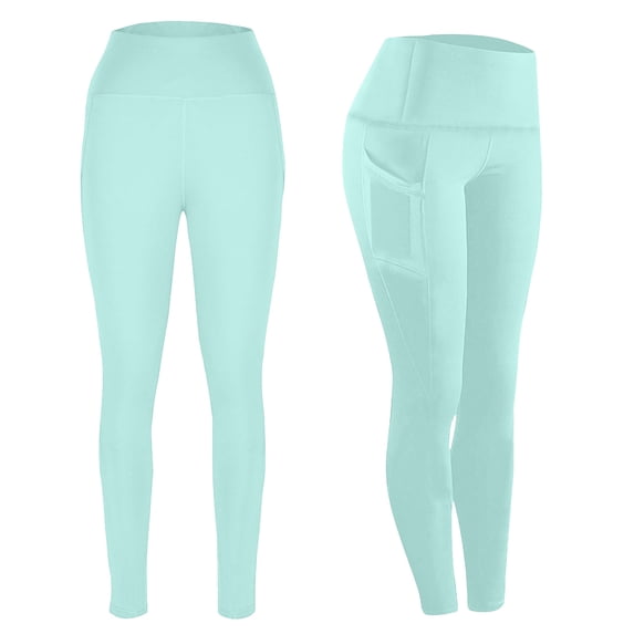 Women High Waist Pocket Leggings Stretchy Workout Yoga Pants Athletic Running Leggings with Side Pockets Casual All Season Wear