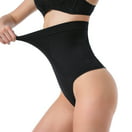Midewhik 2 Pack Seamless Thong Shapewear for Women Tummy Control Body  Shaper Panties High Waist Shaping Underwear, Black-3XL 