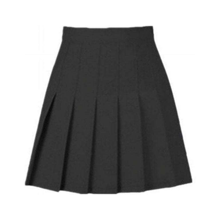 Zeonetak Women High Waist A-Line Skater Skirt, Black, Cotton Blend