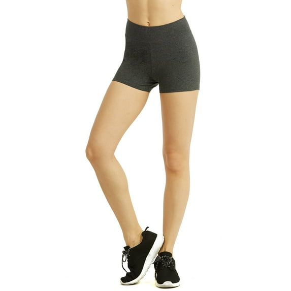 TheLovely Women High Waist Soft Cotton Stretch 12" Workout Running Yoga Tights Shorts