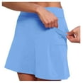 thumbnail image 1 of Women High Waist Tennis Skirts with Inner Shorts Tummy Control Skirts Suit for Tennis (Light Blue XXL), 1 of 5