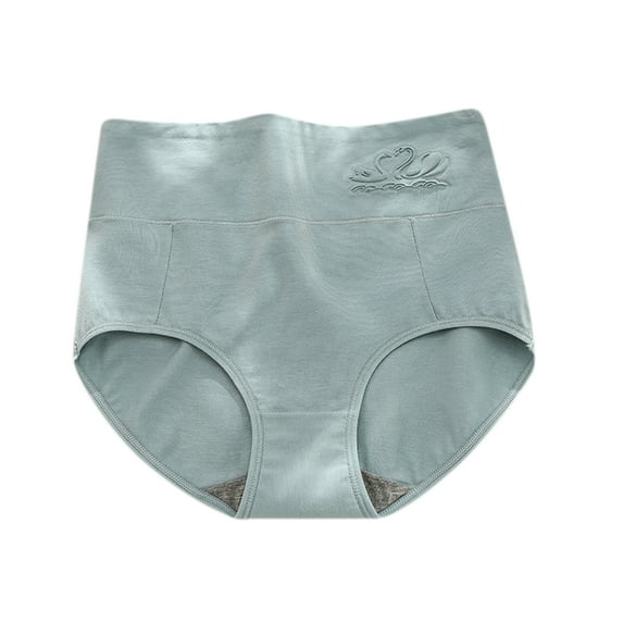 Women High Waist Tummy Control Briefs, 3D Embossed Pattern Cotton Comfortable Panties Underwear