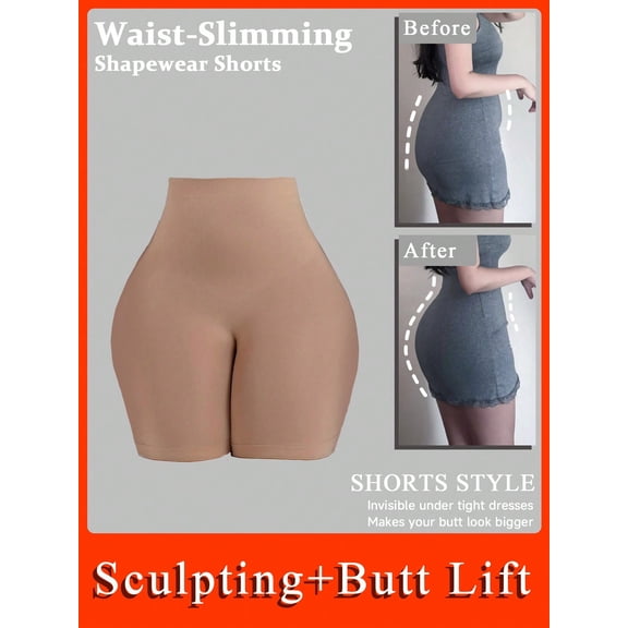 Women High Waist Tummy Control Shapewear Panties Seamless Butt Lifting Slim Fit Slip Boyshorts For Dresses