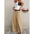 thumbnail image 1 of Women High Waist Wide Leg Pants, Loose Fit Long Trousers with Pockets for Daily Office Commute, 1 of 6