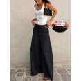 thumbnail image 1 of Women High Waist Solid Wide Leg Long Pants, Loose Fit Casual Trousers for Daily Office School Commute Wear, 1 of 6