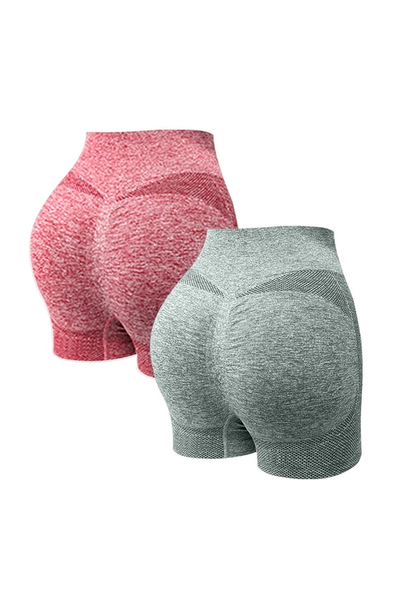 Women High Waist Workout Yoga Gym Shorts Scrunch Butt Lifting Seamless Booty Workout Tummy Control Athletic Shorts