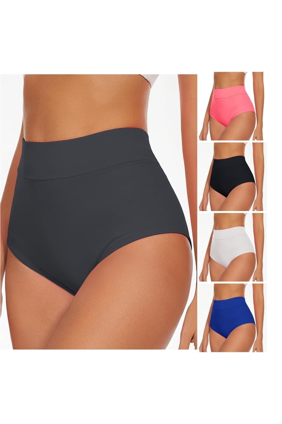 Women High Waist Yoga Booty Shorts V Back Bikini Bottoms Swim Briefs Beach Shorts Ruched Bottom High Cut Swim Bottom Full Coverage Swimsuit Bottom Sports Yoga Shorts Swimbottom Swimming Pants Women