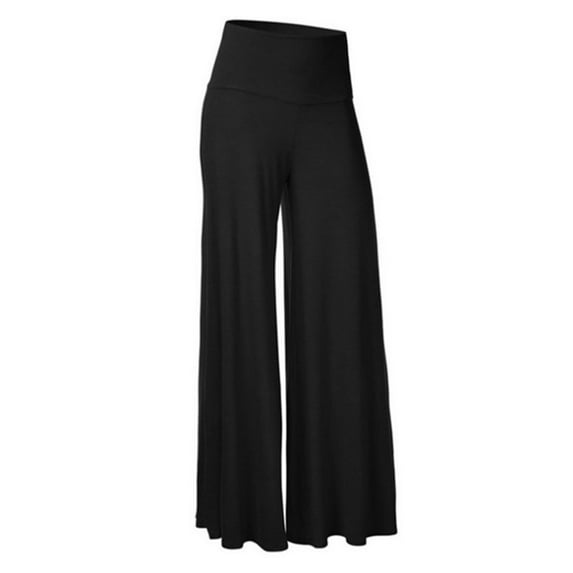 Women High Waist Yoga Pants Stretch Workout Gym Running Pants Long Bootleg Flare Palazzo Wide Leg Lounge Pants Trousers