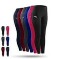 thumbnail image 1 of Women High Waist Yoga Pants with Pockets, Tummy Control, Workout Pants, Red L, 1 of 4