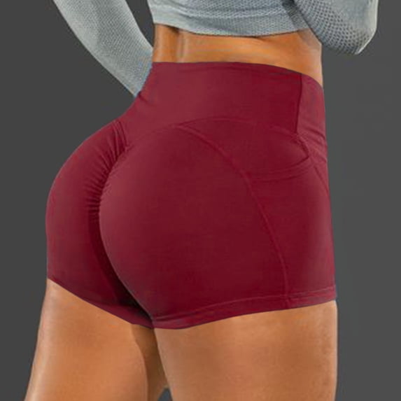 Women High Waist Yoga Shorts Gym Hip Lift Pants Pocket Breathable Running Cycling Sports Shorts