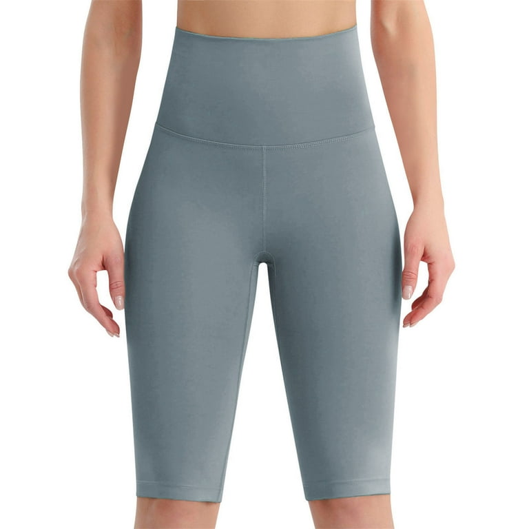 Women High Waist Yoga Shorts for Men Loose Fit Tight Sports Elastic High Waist Yoga Shorts 5 Solid Color Fitness Cotton Yoga Shorts Long Yoga Knee Length plus Size Yoga Shorts Pants