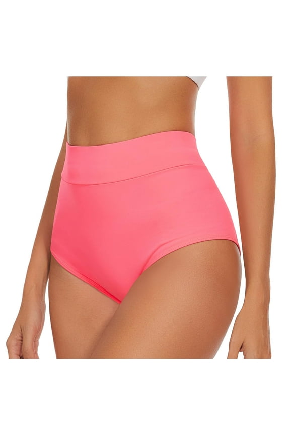 Women High Waist Yoga Shorts with V-Back & Ruched Bottom – High Cut Bikini Swim Briefs for Beach, Sports, Full Coverage Swimsuit Bottom